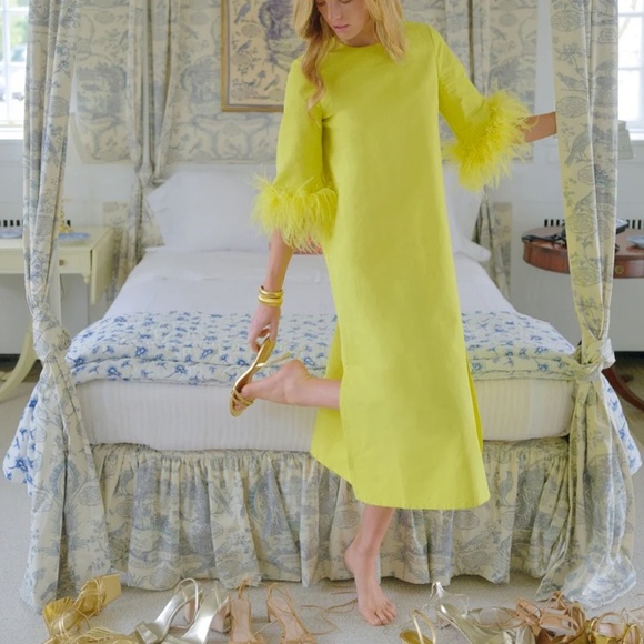 Tuckernuck Citron Feather Jamie Dress, M, Like New - Picture 2 of 7